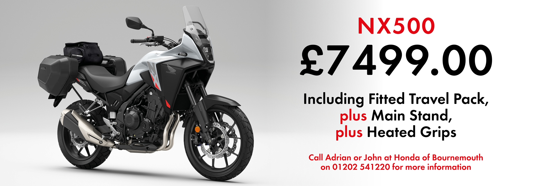 Honda Offers, NX500, Honda of Bournemouth, New Bikes in Dorset