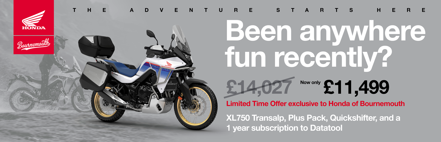 HONDA Transalp XL 750 New Bike Offers from Honda of Bournemouth